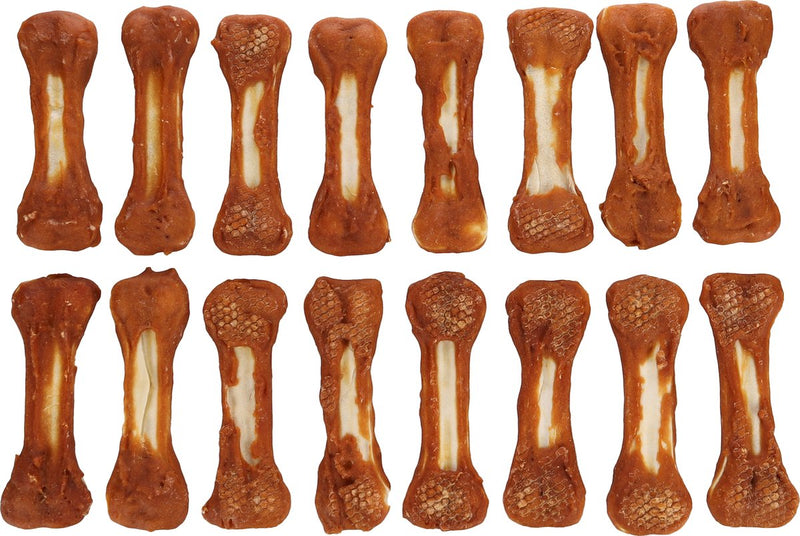 Snack para perros Flamingo – pierna de cuero con pollo – 15 cm – sin gluten – sin azúcares añadidos – 16 piezas – 1,6 kg