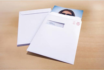 Town hall deed envelope - 229x324mm - c4 - white - with adhesive strip - window left - 25 pieces - rd-303590-25