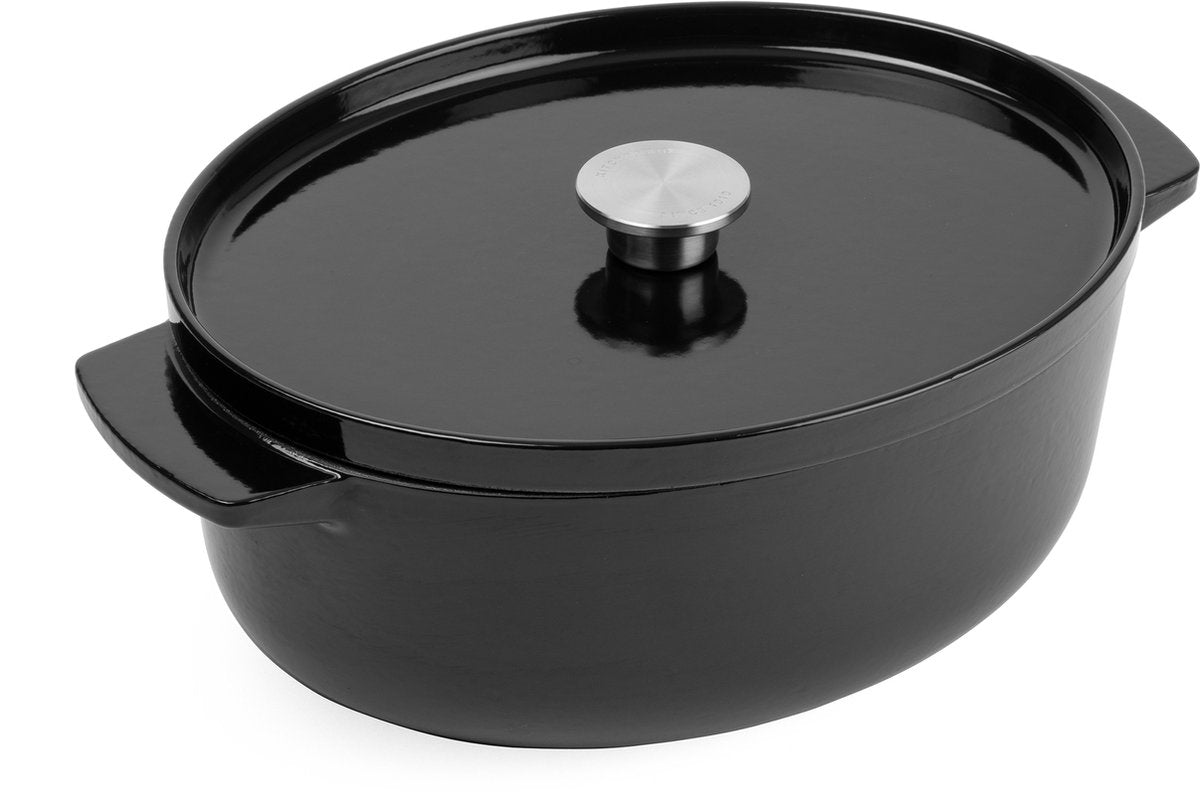 Padella Kitchenaid 30 cm - ghisa smaltata - nero onice - ovale