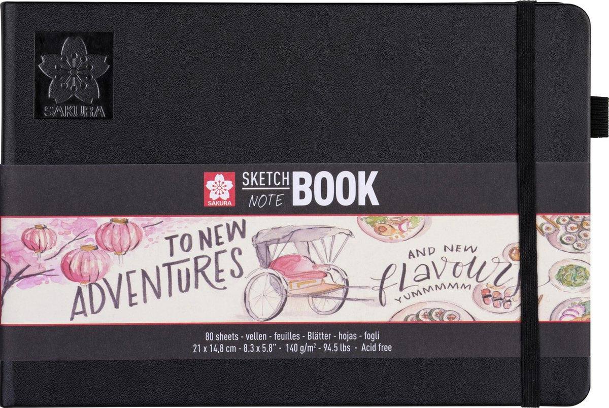 Cuaderno de bocetos Sakura 21 x 14,8 cm 80 páginas papel blanco crema 140g