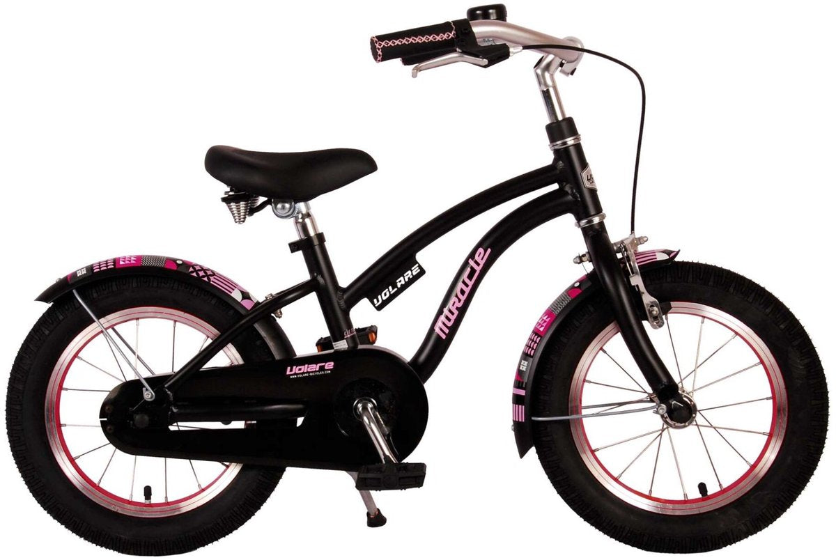 Bicicleta para niños Miracle de Vinare - Niñas - 14 pulgadas - Matt Black - Colección Prime