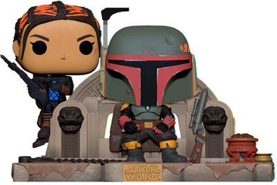 Funkopop! momento: Star Wars The Mandalorian - Boba Fett e Fennec sul trono