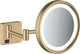 Specchio ingranditore Hansgrohe addstoris con luce LED bronzo spazzolato
