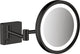Specchio ingranditore Hansgrohe Addstoris con luce LED nero opaco