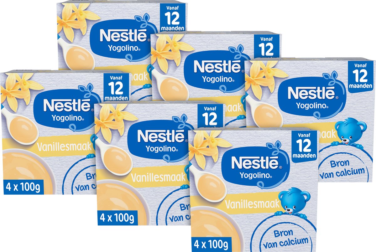 Postre para bebé Nestlé yogolino de vainilla - snacks de papilla - 12+ meses - 6 piezas 4x100g (24 porciones)