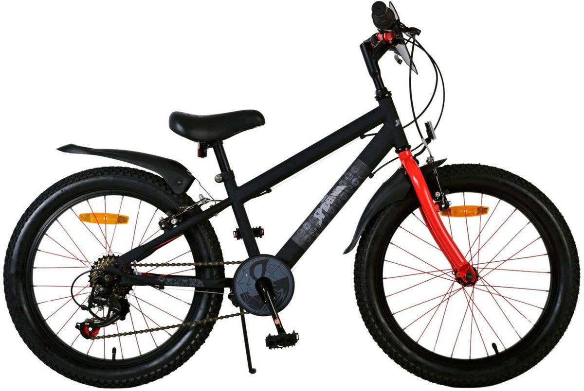 Spider -man - Bicycle per bambini - Boys - 20 pollici - Matt Black - 2 freni a mano
