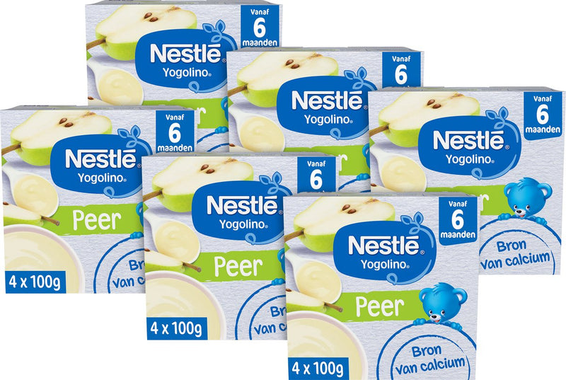 Postre para bebé Nestlé yogolino de pera - snacks de papilla - 6+ meses - 6 piezas 4x100g (24 porciones)