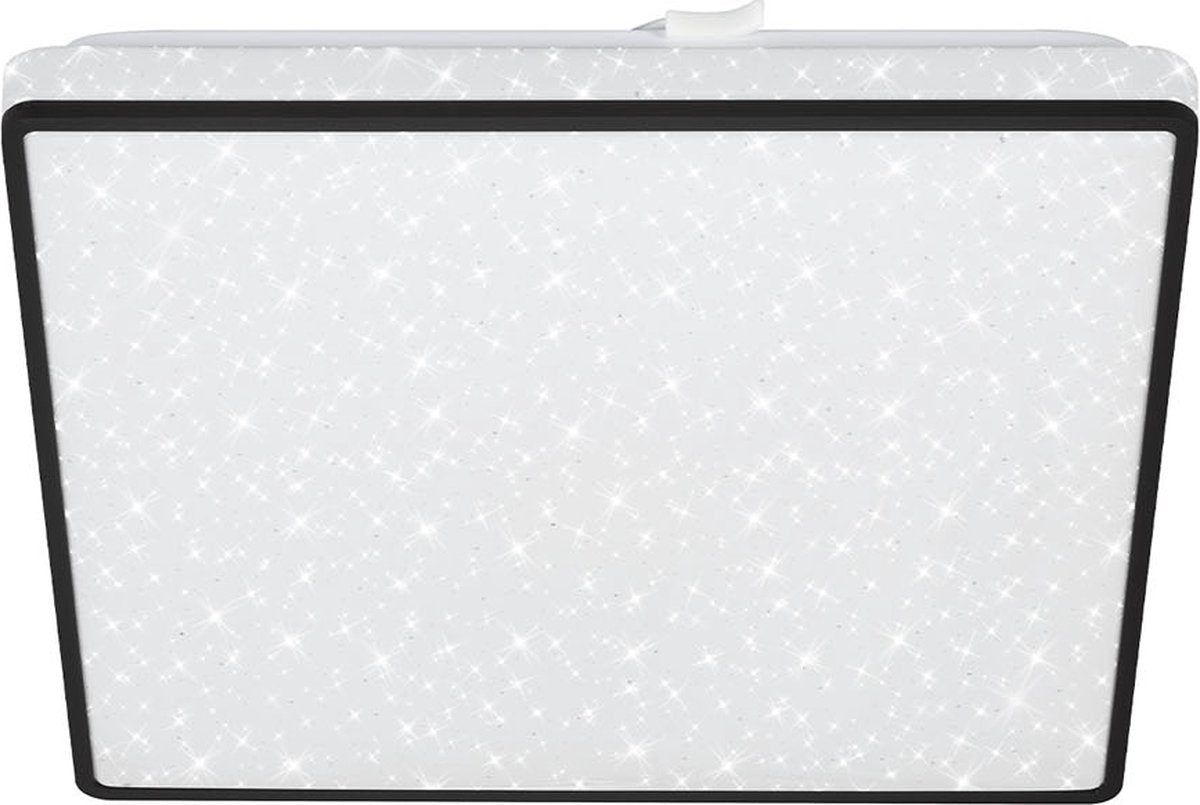 Briloner - Plafoniera LED - plafoniera con cielo stellato - con decoro stelle - luce bianca neutra - nero - 27x27x4,5 cm