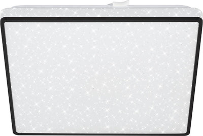 Briloner - led plafonniére - plafondlamp met sterrenhemel - met ster decor - neutraal wit licht - zwart - 27x27x4.5 cm