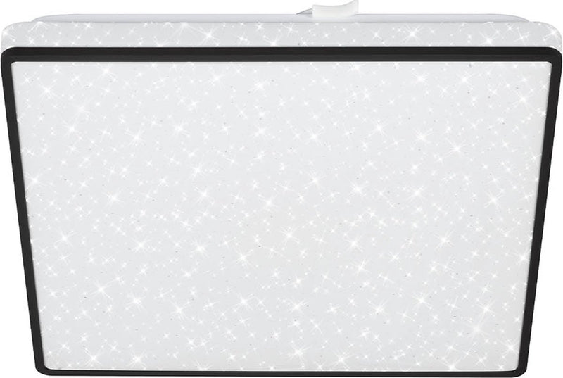 Briloner - Plafoniera LED - plafoniera con cielo stellato - con decoro stelle - luce bianca neutra - nero - 27x27x4,5 cm