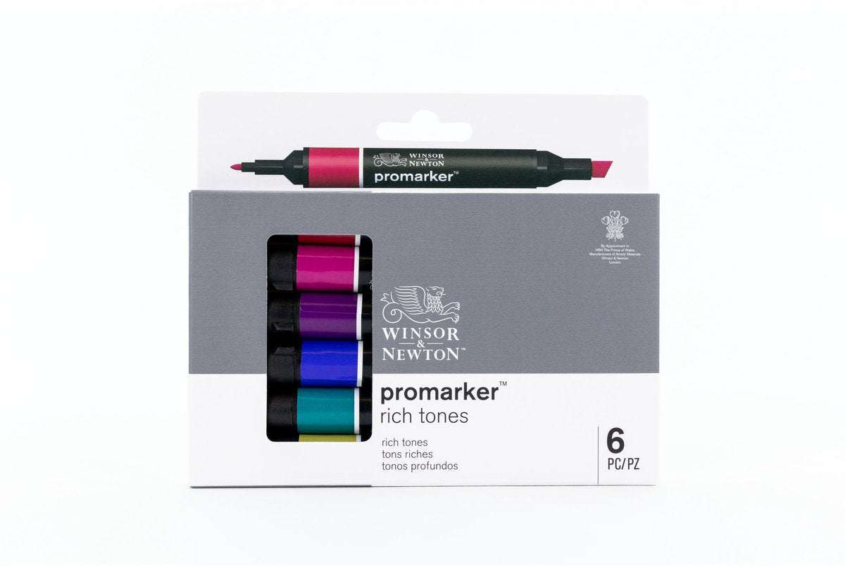 Winsor newton 0290111 promarker™ 6 rich tones | professionele layoutmarkers alcoholmarkers