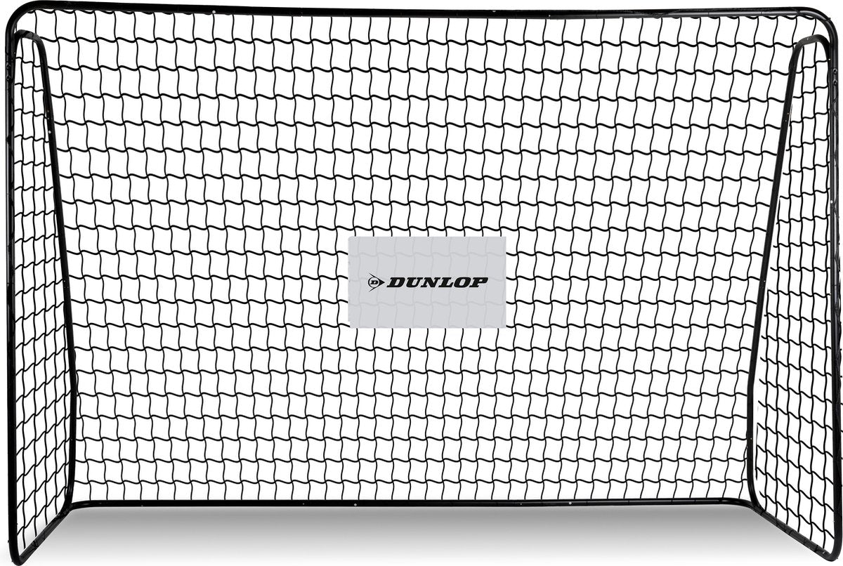 Portería de fútbol Dunlop - portería de fútbol 300 x 205 x 120 cm - portería de fútbol grande - juguetes de exterior para niños y adultos - montaje rápido - portería de entrenamiento de fútbol - metal - negro