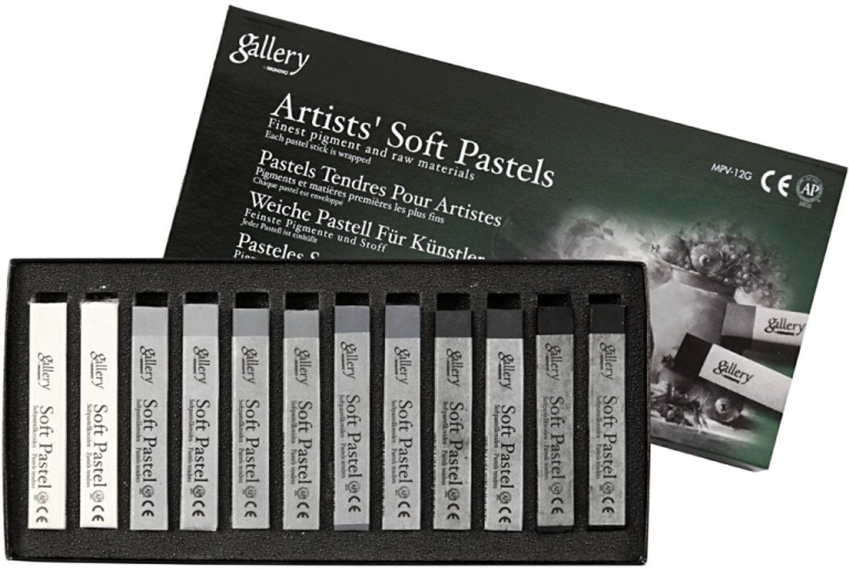 Creativ Company Gallery Soft Pastel Set Black White Harmonie, 12st.