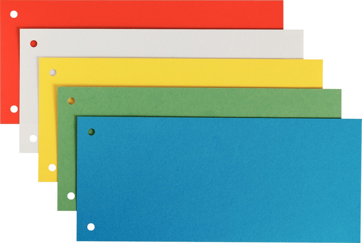 Leitz scheidingsblad - 25 st pak - karton - 240 x 105 mm - oranje wit blauw groen geel