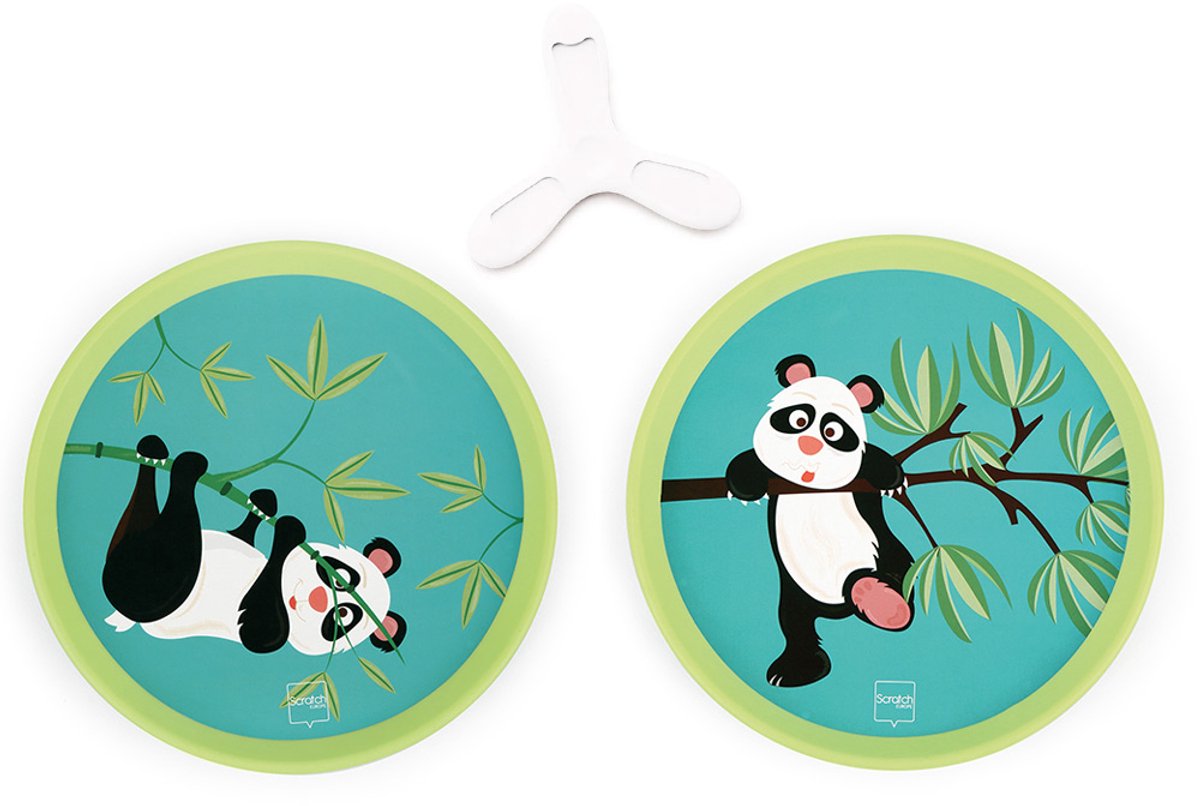Duo dischetti antigraffio - panda - con 1 dischetto magnetico - 3 anni