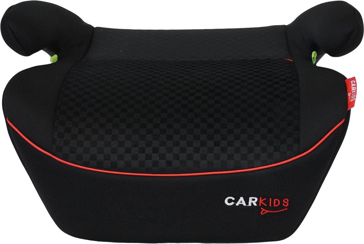 Seggiolino rialzato Carkids i-size alex - conforme allo standard i-size r-129 - per bambini da 125 a 150 cm - rivestimento sfoderabile e lavabile - installazione flessibile - nero rosso