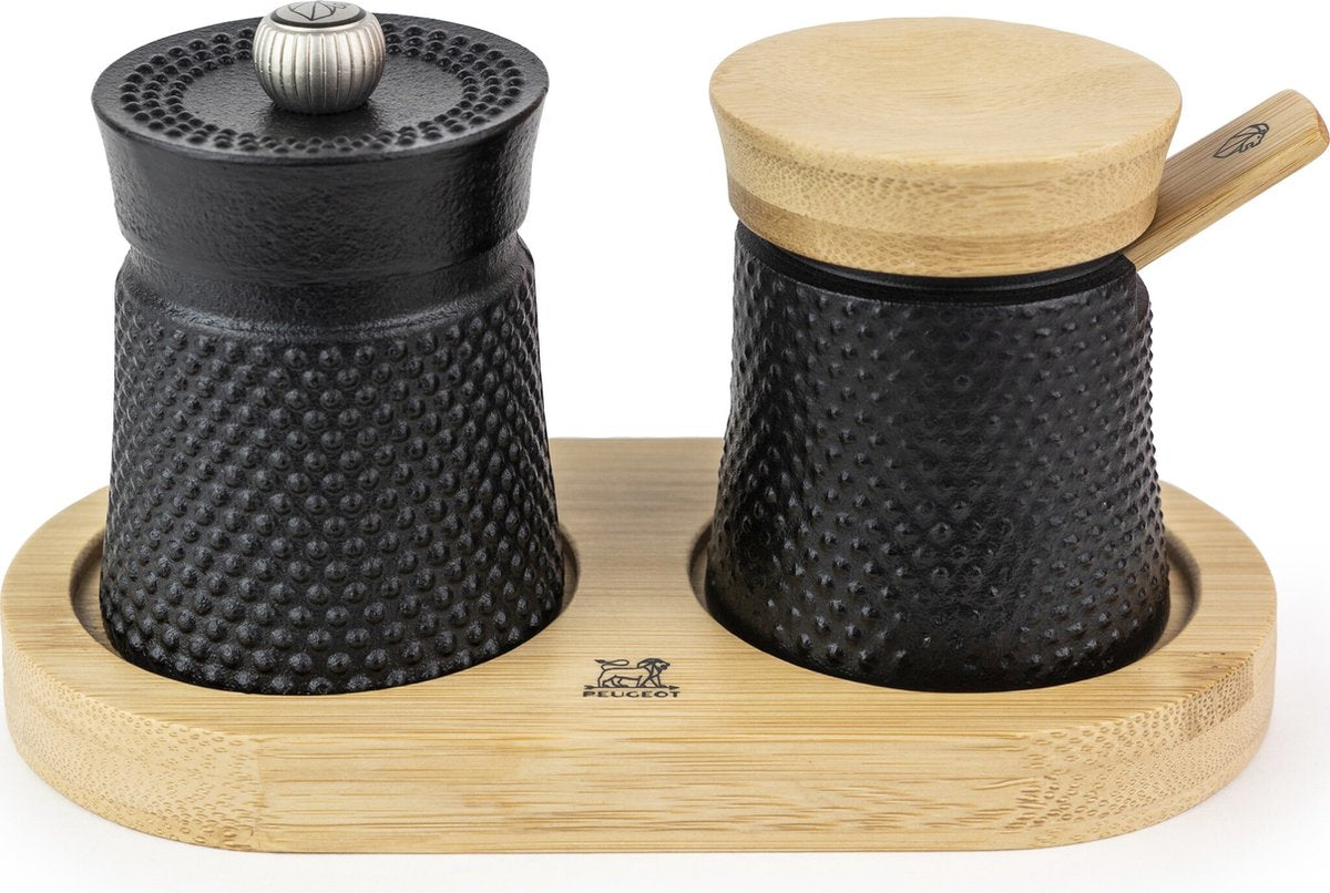 Set sale e pepe Peugeot bali fonte 8 cm - legno nero - ghisa