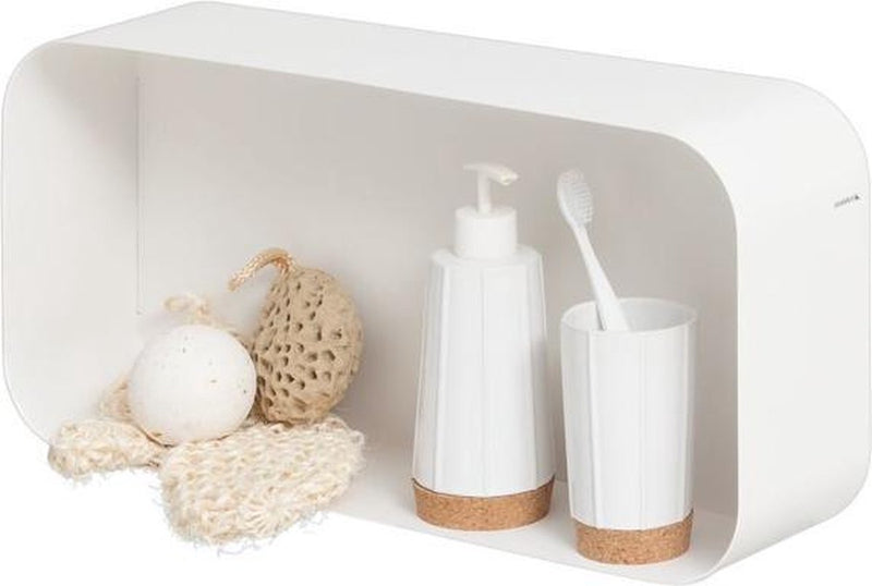 Sealskin brix - wall cube wall element rack da parete - 12x50x24 cm - metallo - bianco