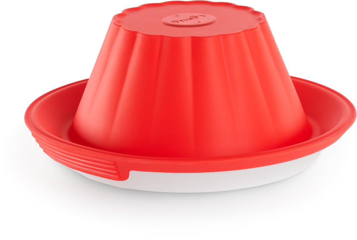 Lékué puddingvorm met keramisch bord - red