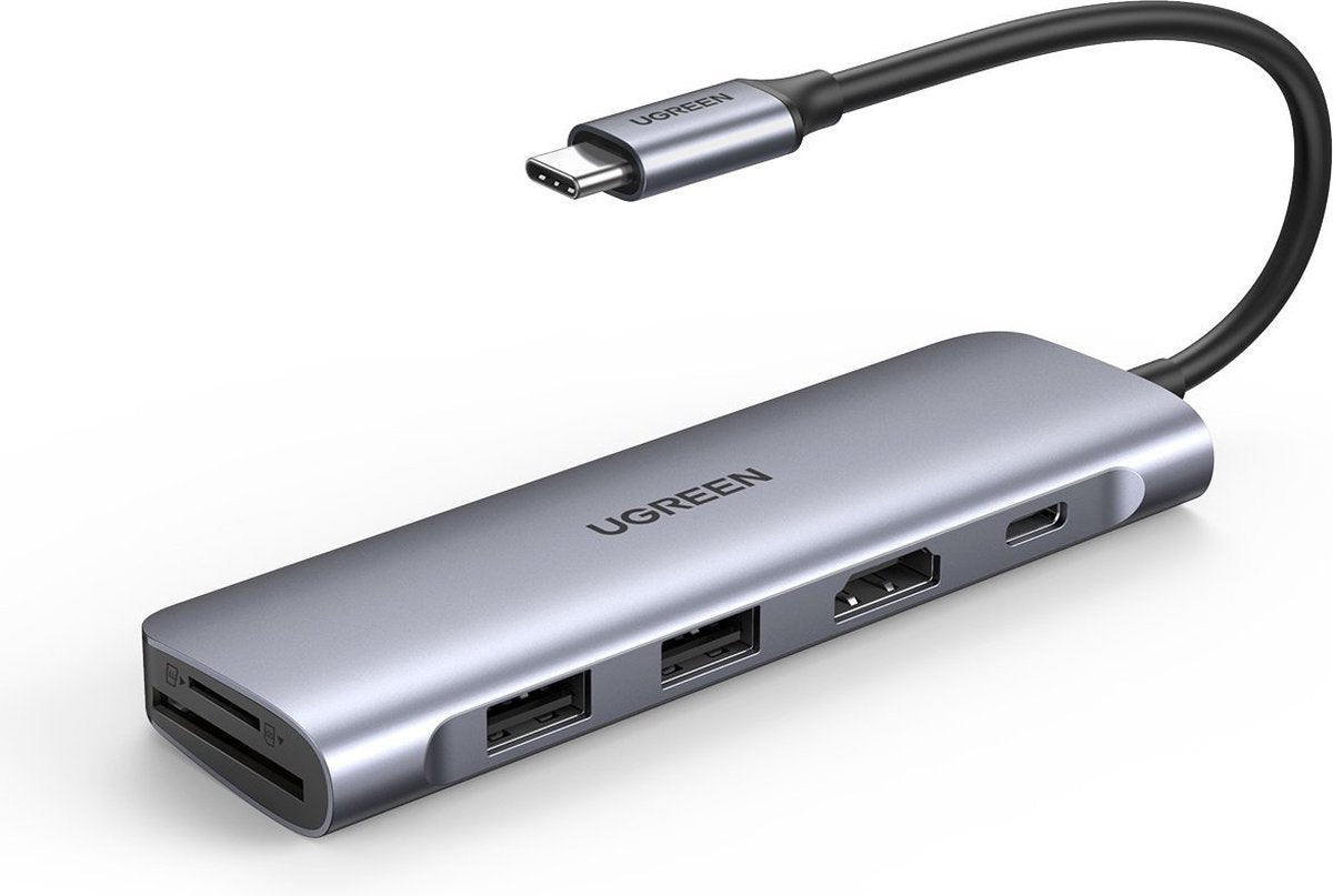 Adattatore hub Ugreen 6in1 USB-C per computer 2x USB 3.0 HDMI SD MicroSD 100W