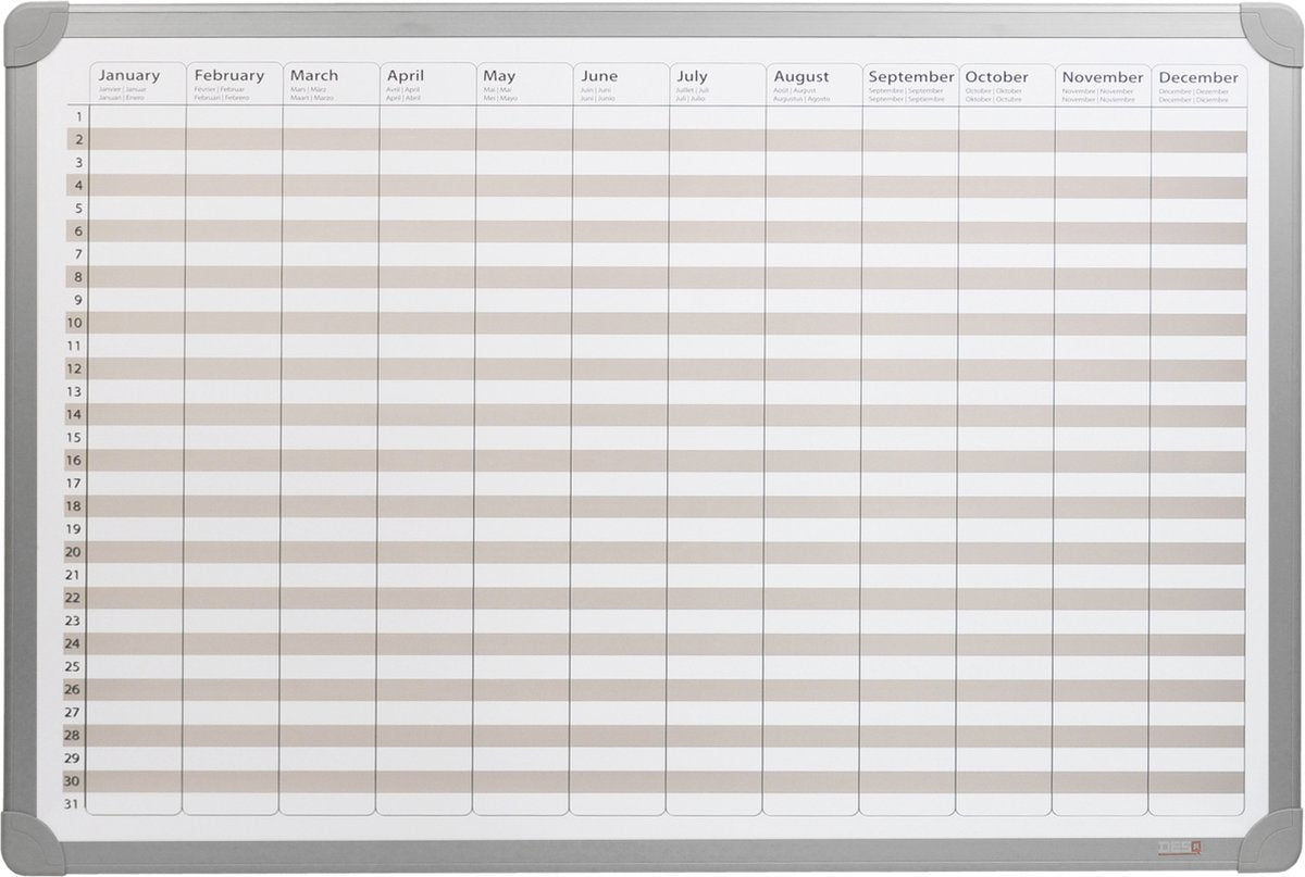 Agenda annuale desq 4123 metallo bianco