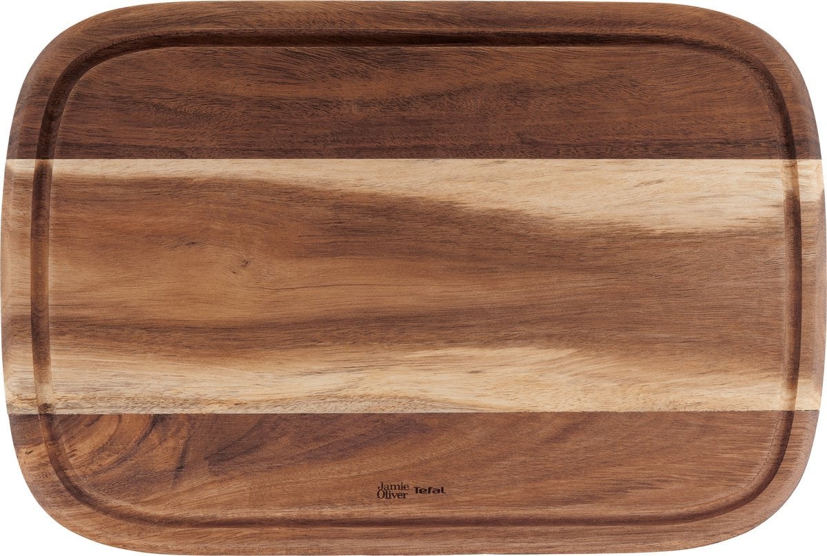 Jamie oliver by tefal - houten snijplank - medium - 37.4x25.1x2.2 cm - duurzaam - antibacterieel
