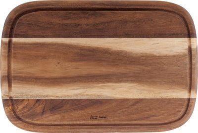 Jamie oliver di tefal - tagliere in legno - medio - 37,4x25,1x2,2 cm - resistente - antibatterico