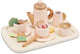 Set da tè in legno Woet ® rosa - Set da tè da 16 pezzi con vassoio, teiera, tazze e bustine di tè - FSC - giocattoli da tavola per giochi di ruolo - da 2 anni
