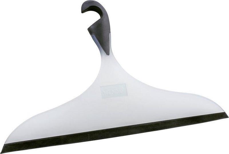 Tergicristallo per doccia Wenko Loano XXL bianco e nero in plastica largo 34 cm - tergicristallo per finestre - estrattore per doccia extra largo con gancio per appendere