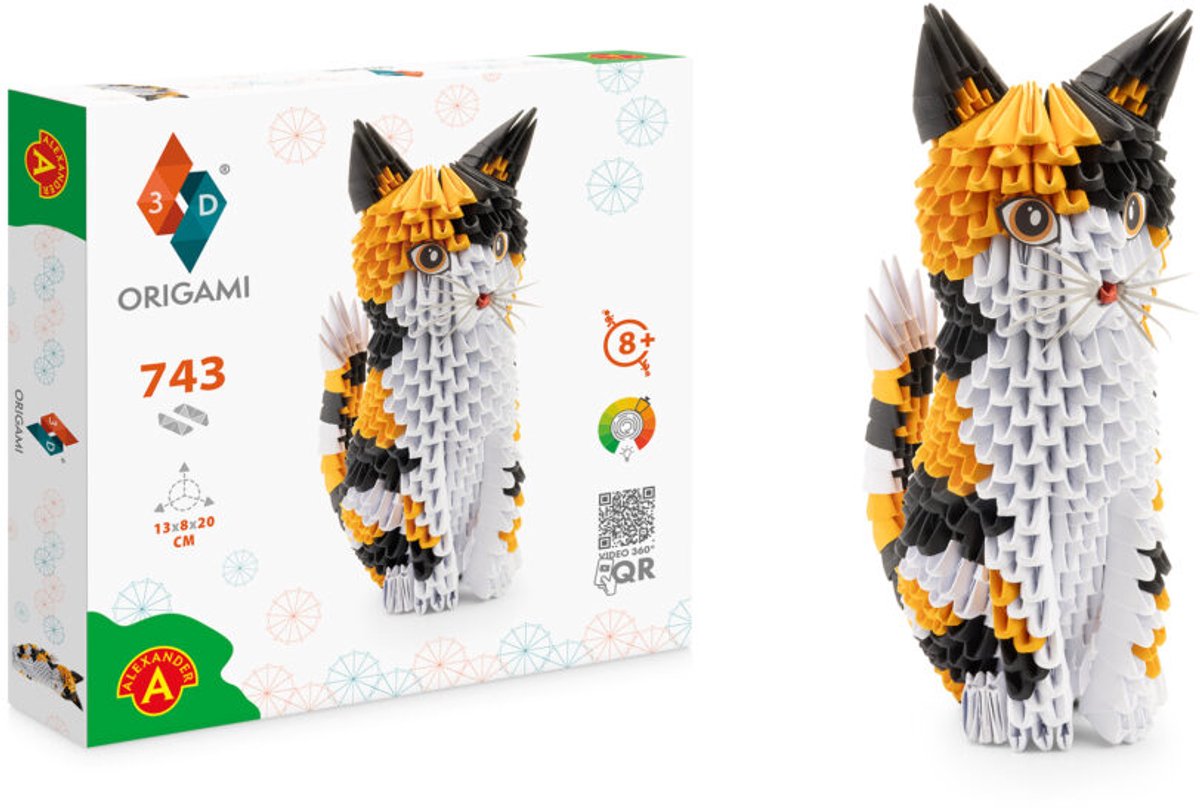Alexander toys 3d model origami kat poes- papier