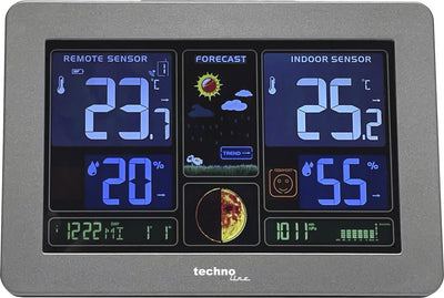 Estación meteorológica Technoline - ws 6469 - 159x109x23mm - negra - con 1 sensor exterior - tl-ws6469