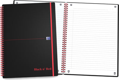 Oxford black n' red - notebook - a5 - ruled - 90g - softcover - black