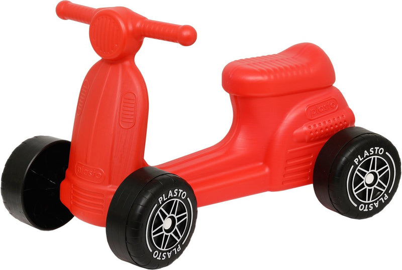 Monopattino Plasto rosso - girello - ruote silenziose - macchina da passeggio - altezza sedile 22 cm - plastica robusta - prodotto in Finlandia - da 1 anno