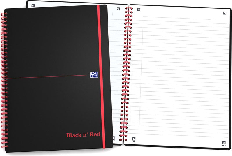 Oxford black n' red - notitieboek - a5 - gelijnd - 90g - softcover - zwart