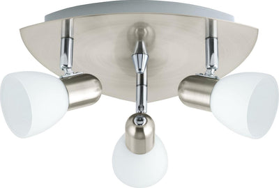 Eglo enea - Faretti da soffitto - 3 luci - nichel opaco - bianco