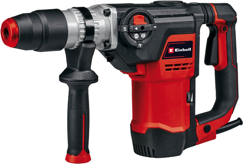 Trapano a percussione elettrico Einhell te-rh 40 3f - 1050 w - numero di corse: 4.100 min - 10 y - sds-max - 3 funzioni: foratura a percussione, scalpellatura con e senza fissaggio scalpello - incl. scalpello piatto e scalpello a punta - incl. caso