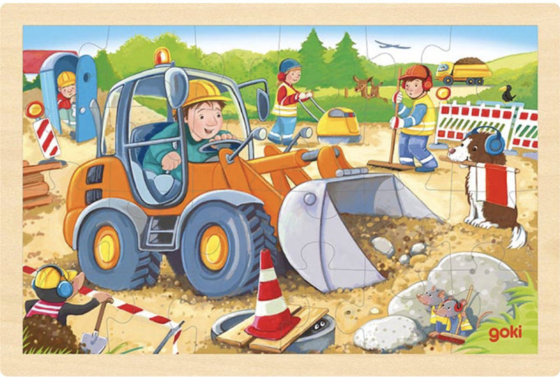 Goki Wooden Jigsaw Puzzle Construction SITTRICI, 24 °.
