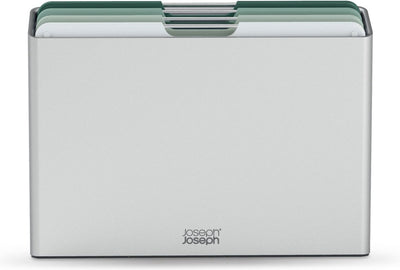 Joseph joseph folio™ snijplankenset 4-delig – large – lichtgroen – kleurgecodeerd – met opbergstand – rvs handgrepen