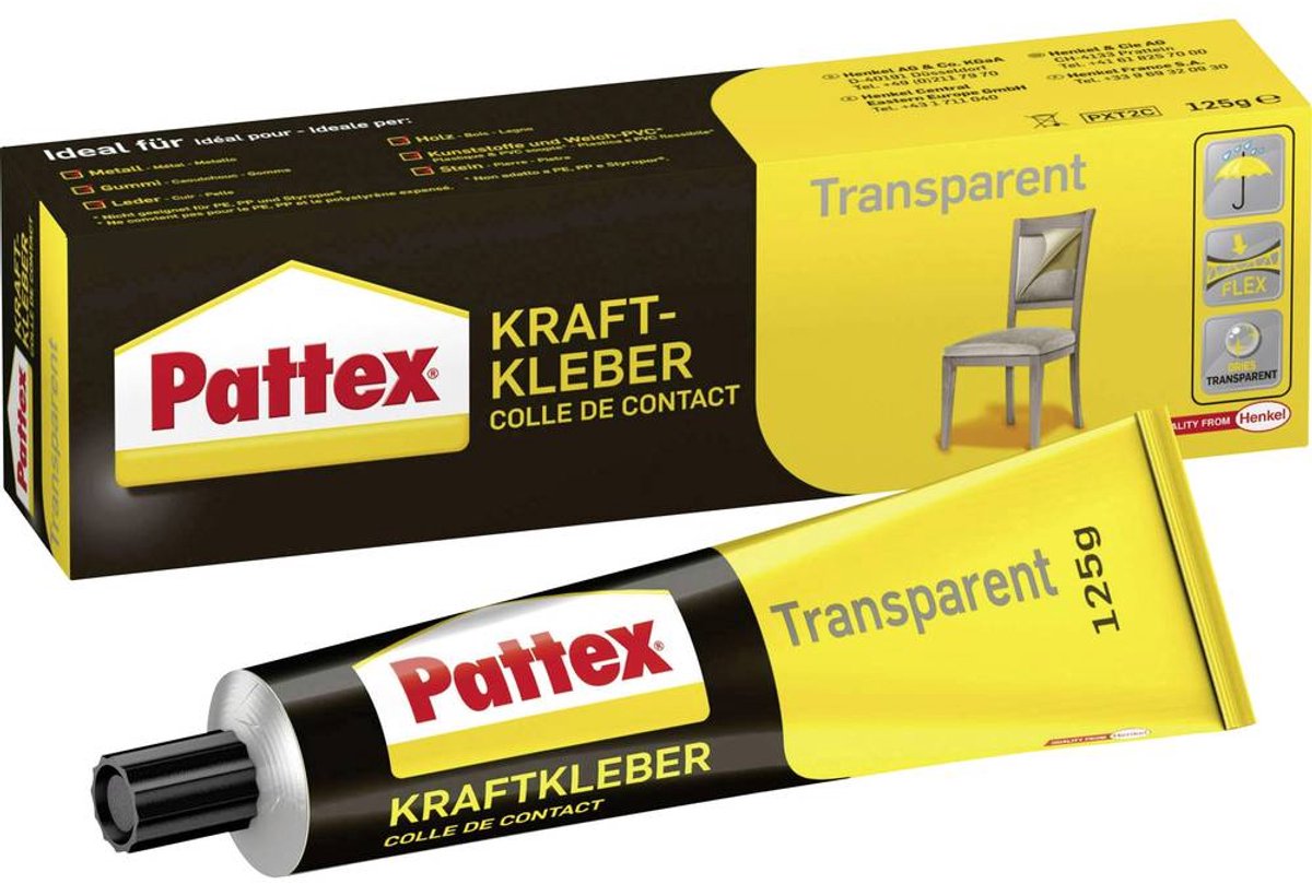 Pattex transparant contact lijm pxt2c 125 g