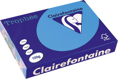 Clairefontaine trophée intense, colored paper, a4, 120 g, 250 sheets, royal blue