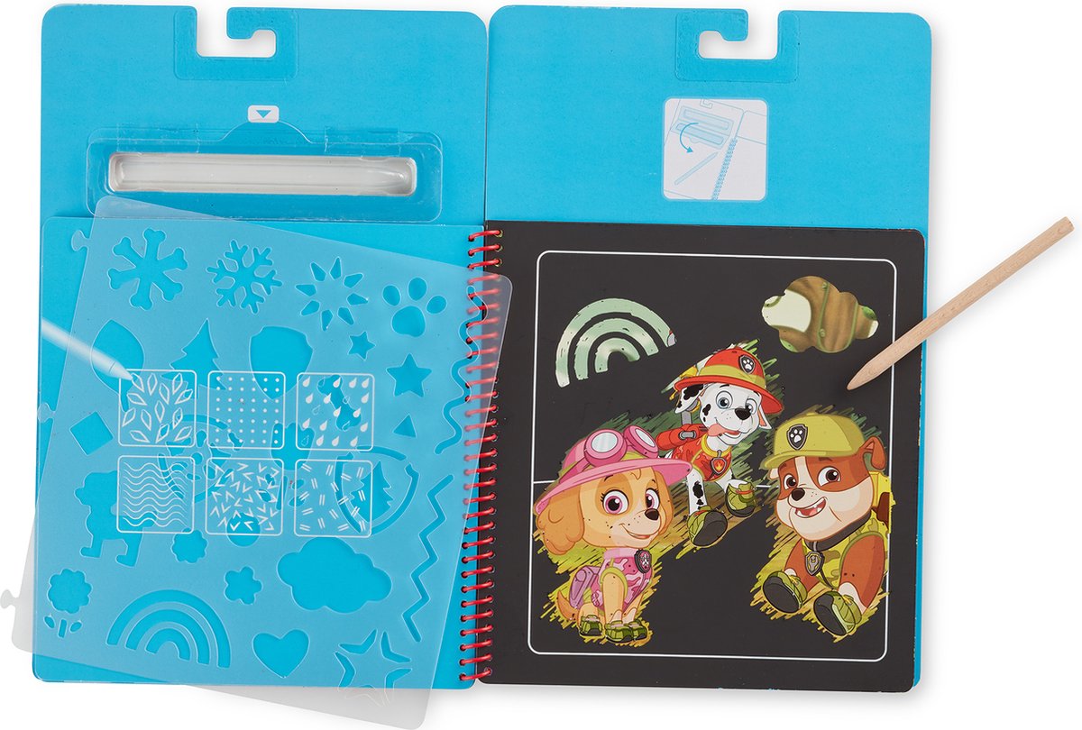 Blocco da grattare Melissa Doug Paw Patrol - blocco da grattare per attività Skye da portare in movimento (10 scene)