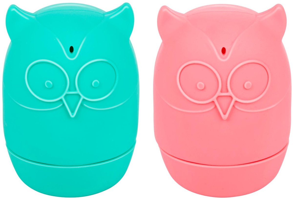 Eddy Toys giocattoli da bagno 2 pezzi - animali da spremere in silicone - giocattoli da bagno da spremere e spruzzare - gufo - da 3 anni