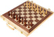 Pequeño ajedrez de madera y backgammon