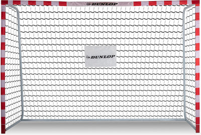 Porta da calcio Dunlop - Porta da calcio 300 x 200 x 110 cm - Porta da calcio grande - Giochi da esterno per bambini e adulti - Montaggio rapido - Porta da allenamento per calcio - Metallo - Bianco Rosso