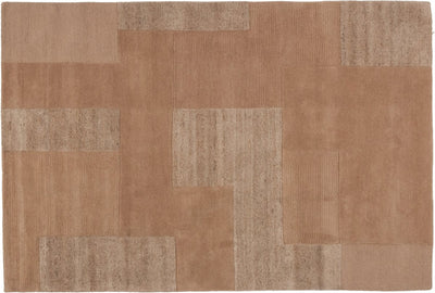 Alfombra Woood noven tejida a mano - lana - arena - 170x240 cm