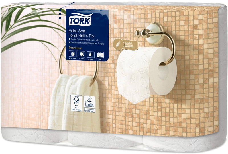 Tork carta igienica t4 110406 (110405) 4 strati 42 pz bianco 19mtx10cm confezione da 42 rotoli 150 fogli (110406)