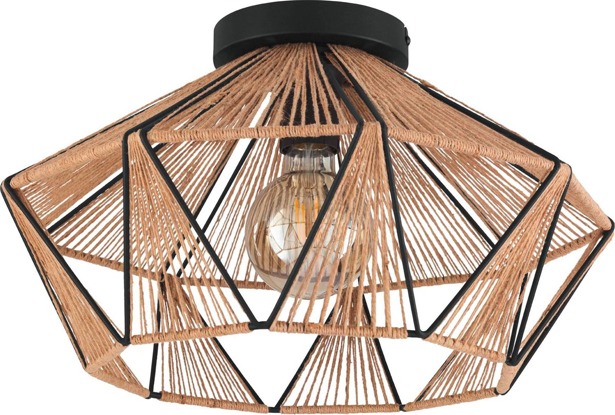 Eglo adwickle plafondlamp - e27 - ø 44,5 cm - zwart bruin