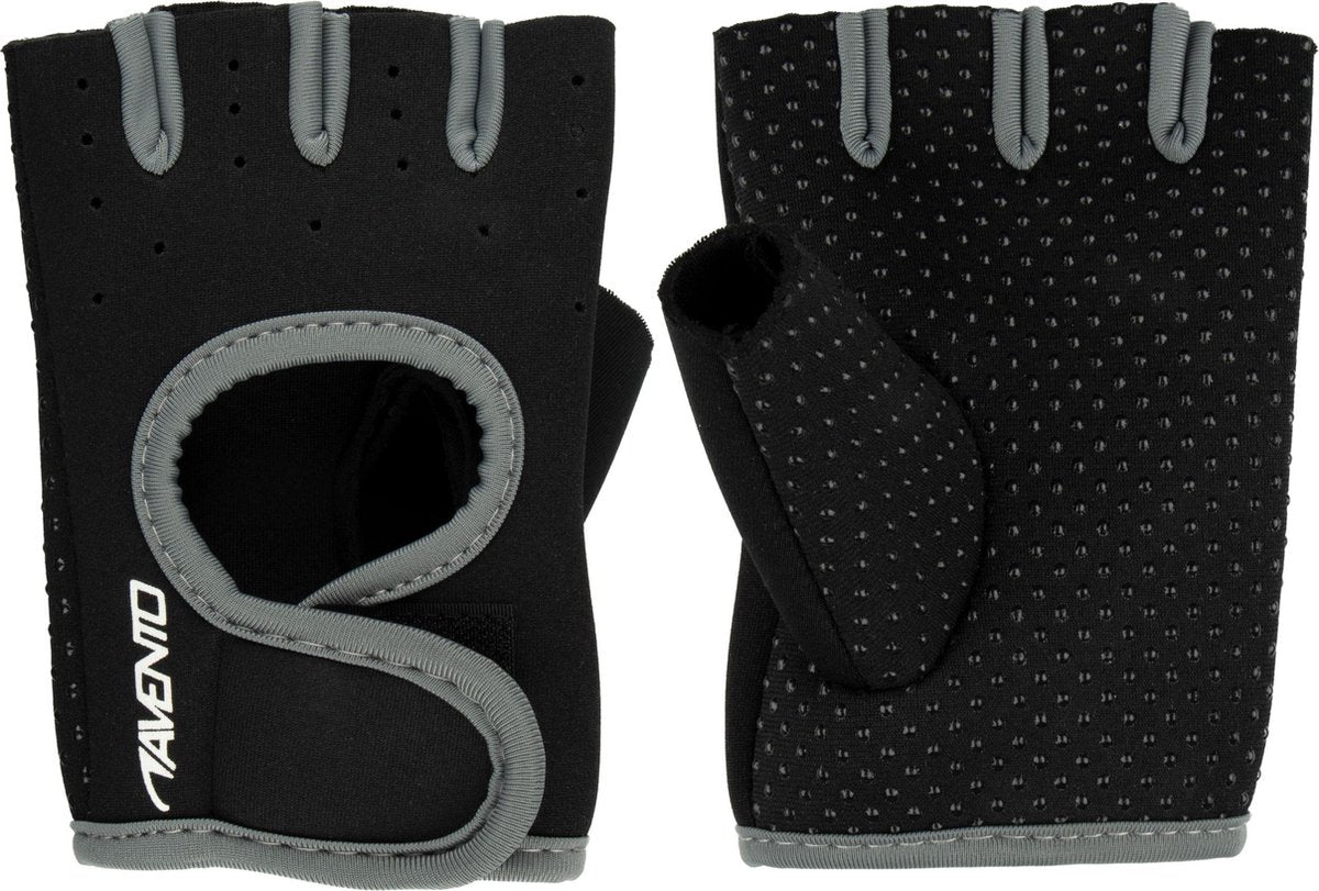 Avento fitness handschoenen neopreen - zwart grijs - l xl