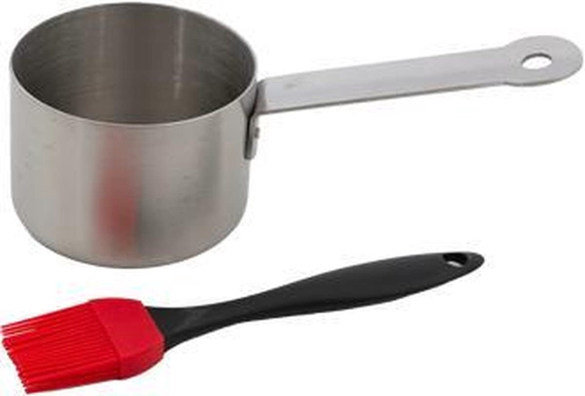 Cacerola Barbecook de acero inoxidable con cepillo