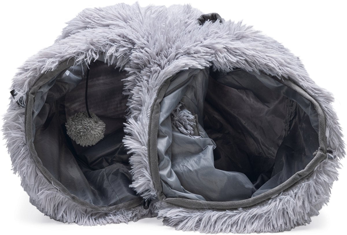 Beeztees gattino nona - tunnel per gatti - grigio - 90x25x25 cm